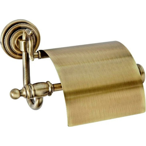 картинка Держатель туалетной бумаги Boheme Barocco 10651 с крышкой Бронза от магазина Сантехстрой