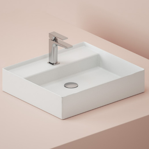 картинка Artceram SCALINO Раковина накладная 55х48 см, с 1 отв под смеситель, с переливом, цвет белый. от магазина Сантехстрой