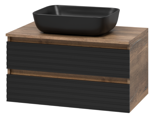 картинка Тумба под раковину Dakota - 80 подвесная (черная) от магазина Сантехстрой