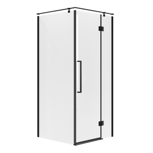 картинка Душевое ограждение Niagara Nova NG-6832-34ВLACK (100х100х195) квадрат,черный матовый,двери распашные,стекло прозрачное,1 место от магазина Сантехстрой