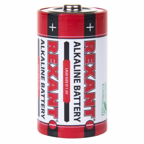 картинка Алкалиновая батарейка D/LR20 1,5 V 2 шт.  блистер REXANT от магазина Сантехстрой