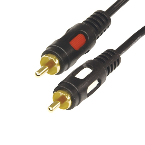 картинка Шнур 2 RCA - 2 RCA,  10м,  черный (GOLD) REXANT от магазина Сантехстрой