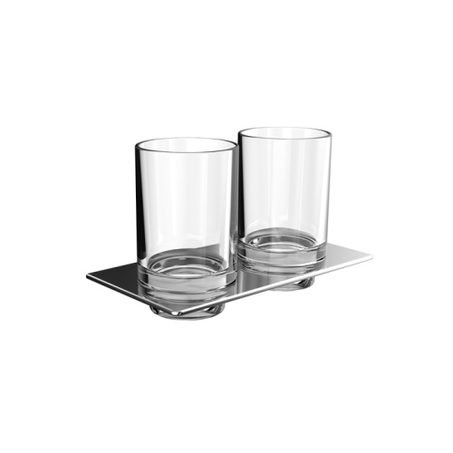 картинка Emco Art Двойной держатель стаканов , стаканы хрустальное стекло прозрачное, цвет хром от магазина Сантехстрой