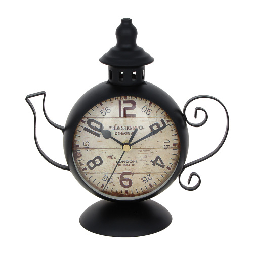 картинка LADECOR CHRONO Часы настольные металлические, 21x10x22 см, 1xAA, цвет черный от магазина Сантехстрой