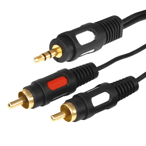 картинка Шнур Стерео 3,5мм - 2 RCA,  3м (GOLD) REXANT от магазина Сантехстрой