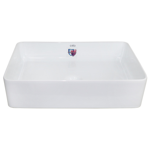 картинка Раковина-чаша Creo Ceramique 500х350х120 накладная, прямоугольная, керамика, белый глянцевый (PU3500) от магазина Сантехстрой