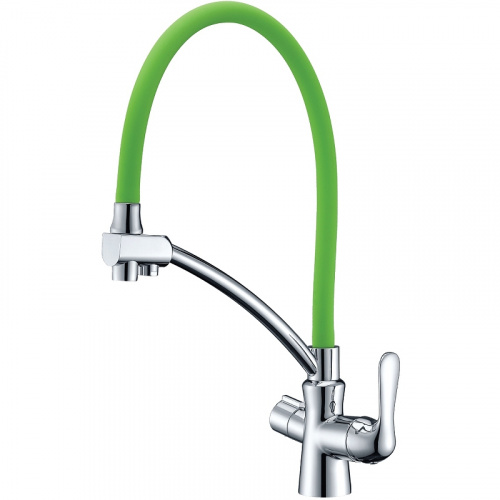 картинка смеситель для кухни lemark lm3070c-green зеленый
