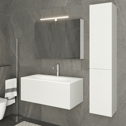 картинка TW Shape комплект мебели, база с раковиной Kerasan 547001*1, 102х52см, с 1-м выдвиж. ящиком с механизмом push to open, цвет: белый матовый RAL9003 от магазина Сантехстрой