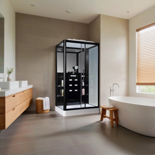 картинка Душевая кабина Loranto CS 129 3A R 90*150*235 правосторонняя, прозрачное стекло 6 мм., профиль черный (00054496) от магазина Сантехстрой