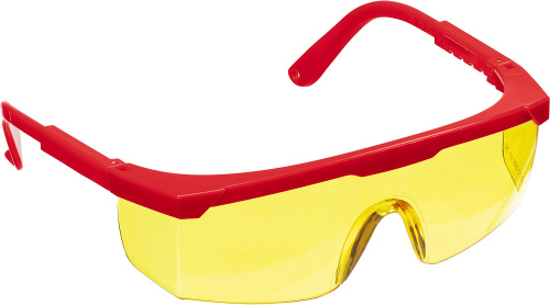 картинка Защитные жёлтые очки ЗУБР СПЕКТР 5 монолинза с дополнительной боковой защитой, открытого типа от магазина Сантехстрой