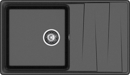 картинка Мойка кухонная GranFest LEVEL GF-LV-860L чаш+кр 860*500мм черный, мрамор от магазина Сантехстрой
