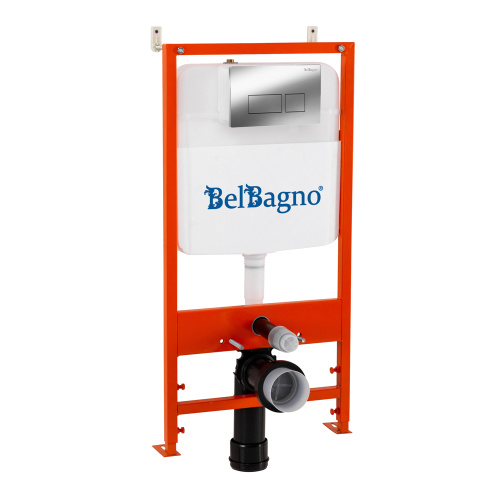 картинка Комплект 2 в 1 Система инсталляции для унитазов BelBagno BB026 с кнопкой смыва BB041CR от магазина Сантехстрой