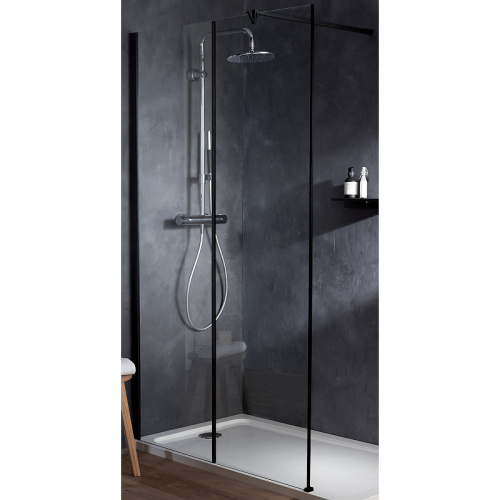 картинка Душевая перегородка Jacob Delafon Serenity 120х200 E14W120-BLV профиль Черный стекло прозрачное от магазина Сантехстрой