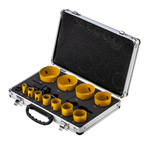 картинка Набор коронок Bimetal (14, 20, 22, 25, 30, 35, 40, 51, 60, 64, 67),  16 предметов,  металлический кейс KRANZ от магазина Сантехстрой