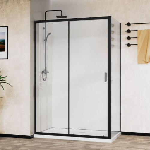 картинка Душевой уголок City VSR-5CT9011CLB, 1100*900, черный, стекло прозрачное от магазина Сантехстрой