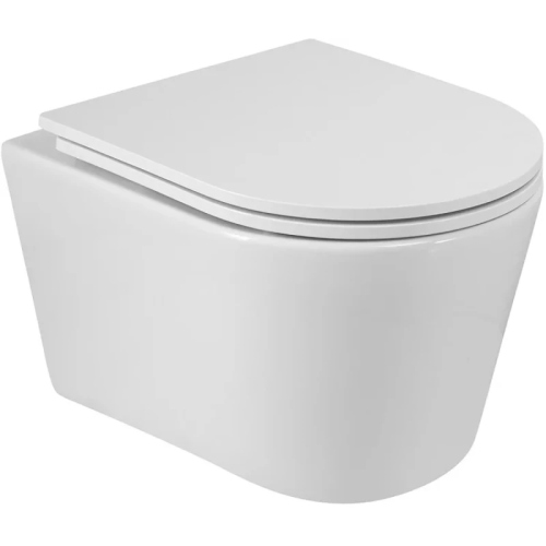 картинка Унитаз подвесной Cezares Liner CZR-38083-49-TH-TOR/SC безободковый, торнадо, с сиденьем микролифт, белый от магазина Сантехстрой