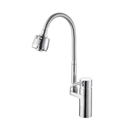 картинка смеситель для кухни с гибким изливом d-lin d157315-t, хром