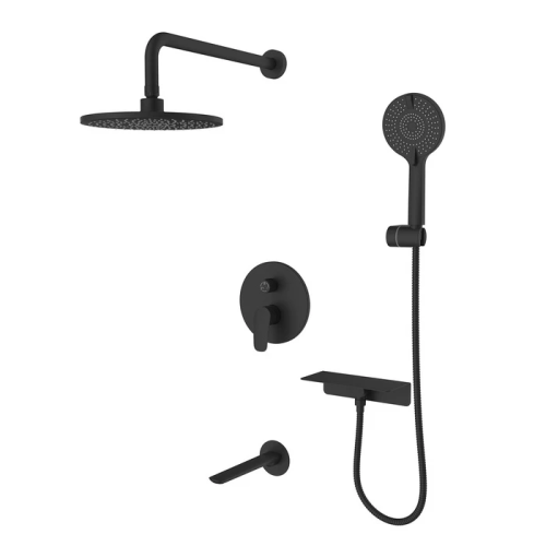 картинка Душевая система скрытого монтажа с тропическим душем, ручным душем и изливом Milardo Rora (RORBL03M68) от магазина Сантехстрой