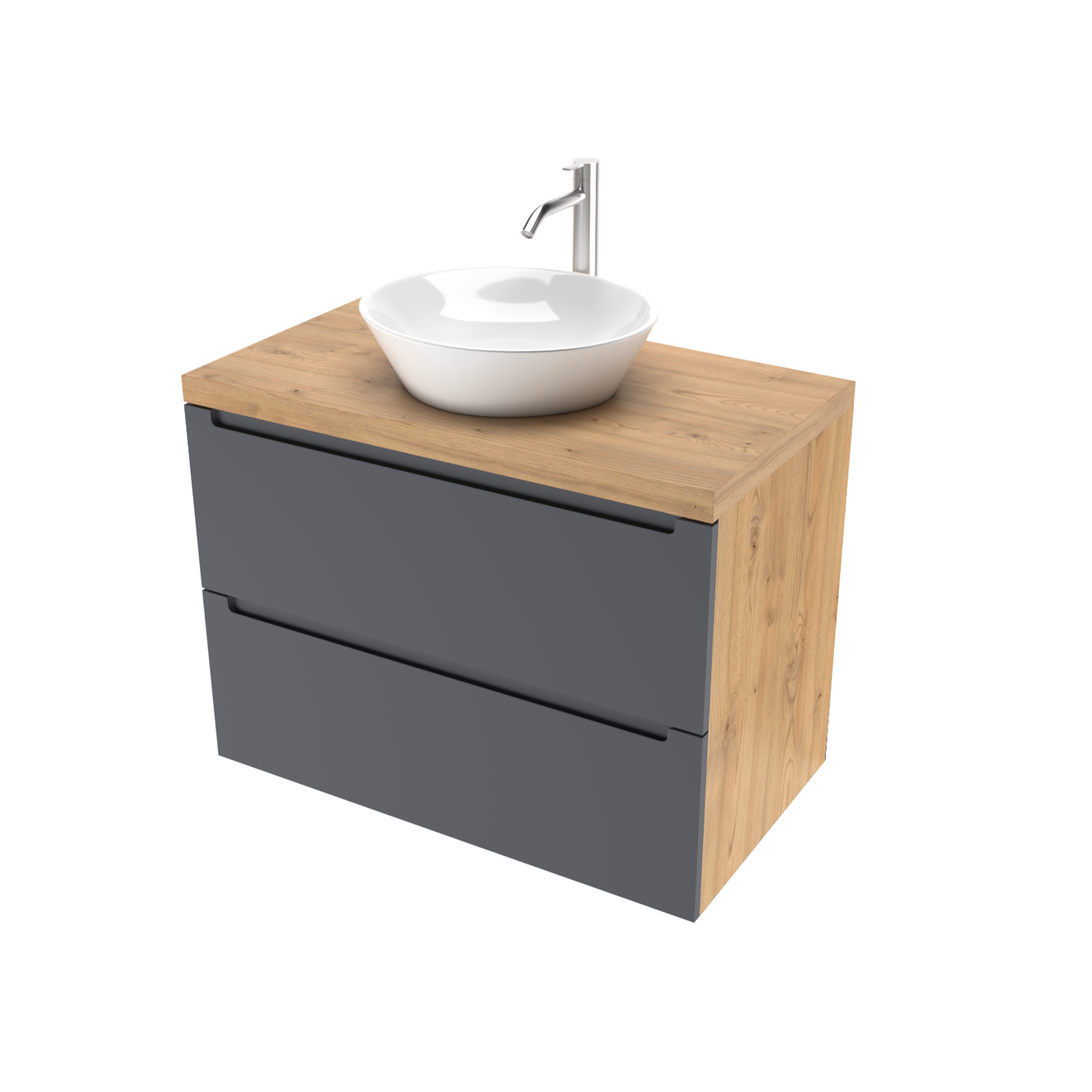 картинка Тумба под раковину/столешницу Дион 60 Графит мат/Дуб от магазина Сантехстрой