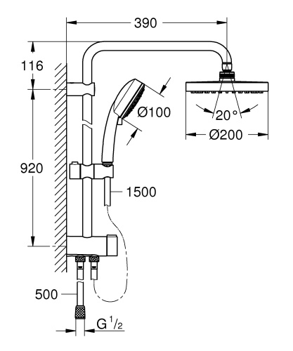 картинка Душевая колонна Grohe Tempesta New Cosmopolitan Хром (26453001) от магазина Сантехстрой