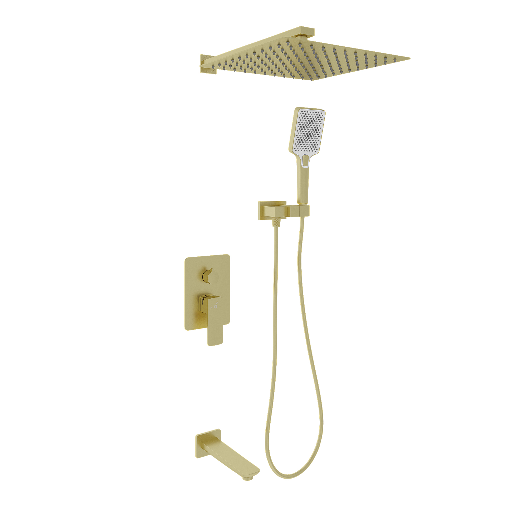 картинка Набор душевой встраиваемый Oliveeka OL-88939003-BG, золотой матовый от магазина Сантехстрой