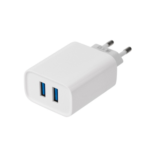 картинка Сетевое зарядное устройство для iPhone/iPad REXANT 2 x USB,  5V,  2.4 A,  белое от магазина Сантехстрой