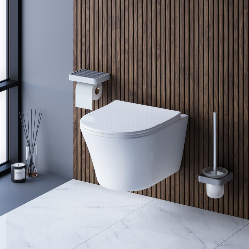 картинка Подвесной безободковый унитаз с сиденьем микролифт Damixa Skyline DX35C1700SC от магазина Сантехстрой