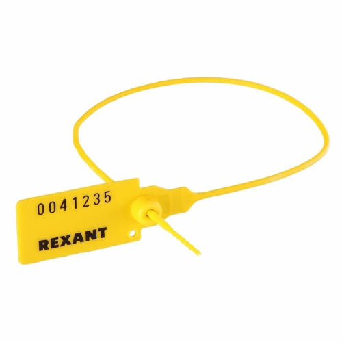 картинка Пломба пластиковая номерная 320мм желтая REXANT от магазина Сантехстрой