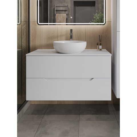 картинка Тумба с раковиной подвесная Orange Line Li-100TuwMDF+B07-420W 100 см, белый от магазина Сантехстрой