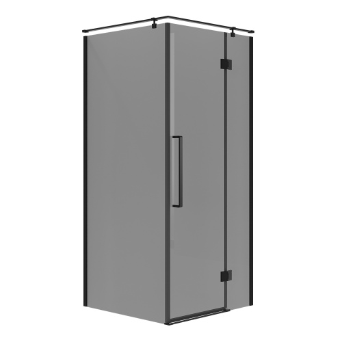 картинка Душ. ограждение NG-2831-34BLACK (90*90*195) квадрат, распашная, черный матовый, стекло тонирован,1 м от магазина Сантехстрой