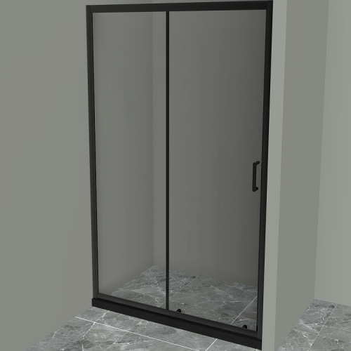 картинка Душевая дверь BelBagno Uno 110 UNO-195-BF-1-110-C-NERO профиль Черный матовый стекло прозрачное от магазина Сантехстрой