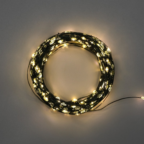 картинка Гирлянда Роса с контроллером 50м,  500LED,  IP20, 230В,  зеленый провод,  теплое белое свечение от магазина Сантехстрой