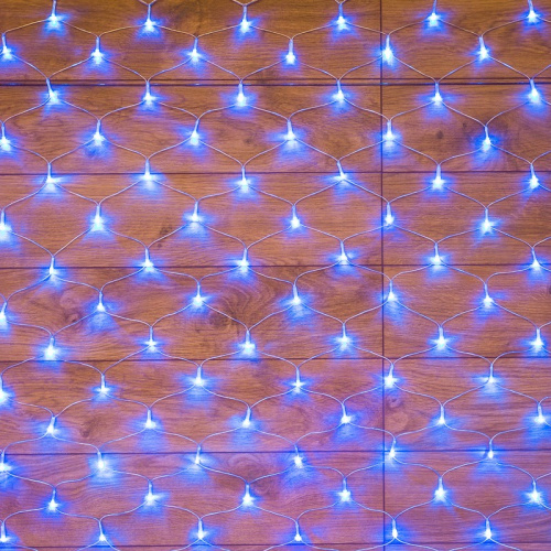 картинка Гирлянда Сеть 1,5х1,5м,  прозрачный ПВХ,  150 LED Синие от магазина Сантехстрой