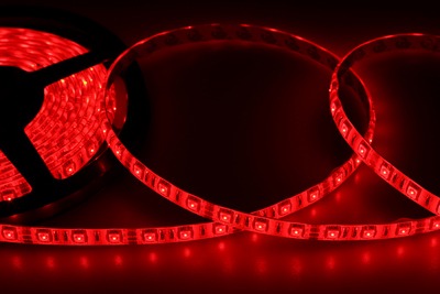 картинка Лента светодиодная 12В,  SMD5050, 60 LED/м,  красный, 10мм,  5м,  IP65 LAMPER от магазина Сантехстрой