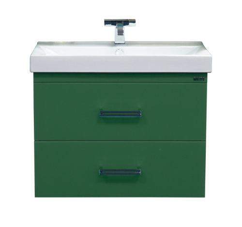 картинка Тумба под раковину Джулия QVATRO - 65 подвесная с 2 ящ. конус зеленая от магазина Сантехстрой