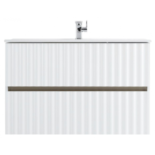 картинка Тумба под раковину Art&Max Elegant AM-ELEGANT-900-2C-SO-BM-LED с LED подсветкой белый матовый от магазина Сантехстрой