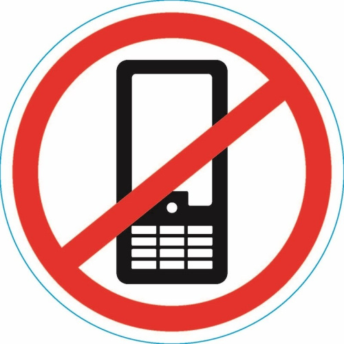 картинка Наклейка запрещающий знак «Использование мобильных телефонов запрещено» 150х150 мм REXANT от магазина Сантехстрой