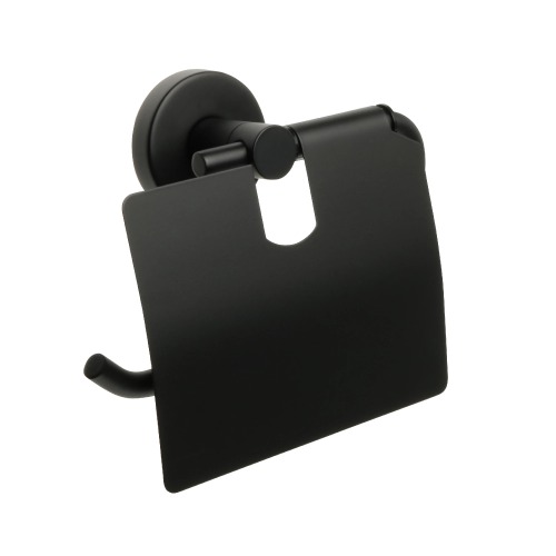 картинка Бумагодержатель с крышкой черный Fixsen Comfort  Black (FX-86010) от магазина Сантехстрой