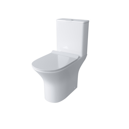 картинка Унитаз Classic GR-4465S (650*340*790) напольный БЕЗОБОДКОВЫЙ с тонкой крышкой, 2 места от магазина Сантехстрой