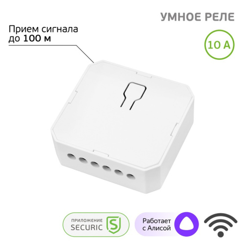 картинка Умное встраиваемое Wi-Fi реле одноканальное SECURIC от магазина Сантехстрой