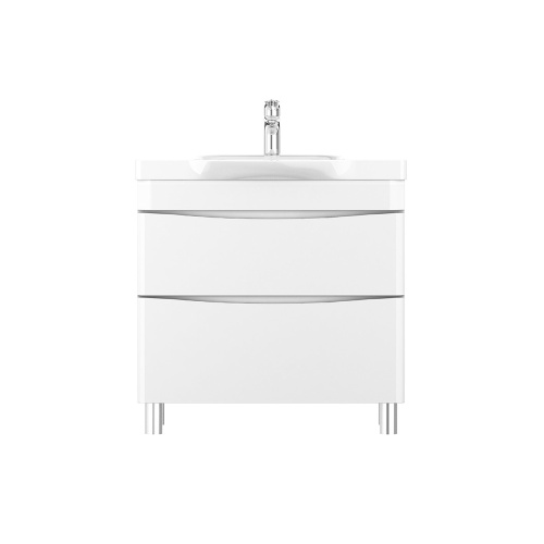 картинка M80FSX0802WG Like, База под раковину, напольная, 80 см, 2 ящика, белый, глянцевая, шт от магазина Сантехстрой