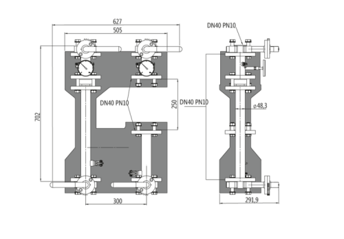 картинка Насосная группа прямая фланцевая DN40 PN10 без насоса от магазина Сантехстрой