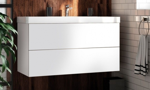 картинка Тумба под раковину подвесная Art&Max AM-Verona-Push-1000-2C-SO-BI-TS 100х45 см, Bianco Stampato Opaco от магазина Сантехстрой