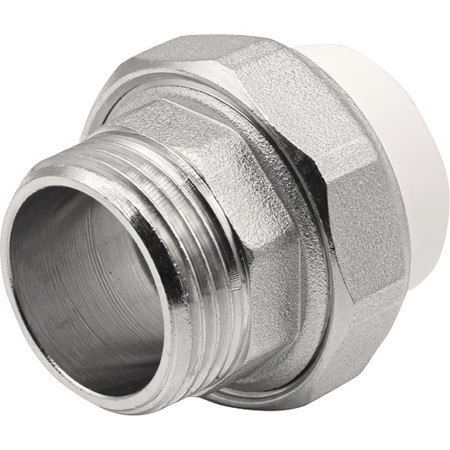 картинка Муфта THERMOLIGHT комбинированная разъемная PP-R НР 25х1quot; белый (10/140) от магазина Сантехстрой