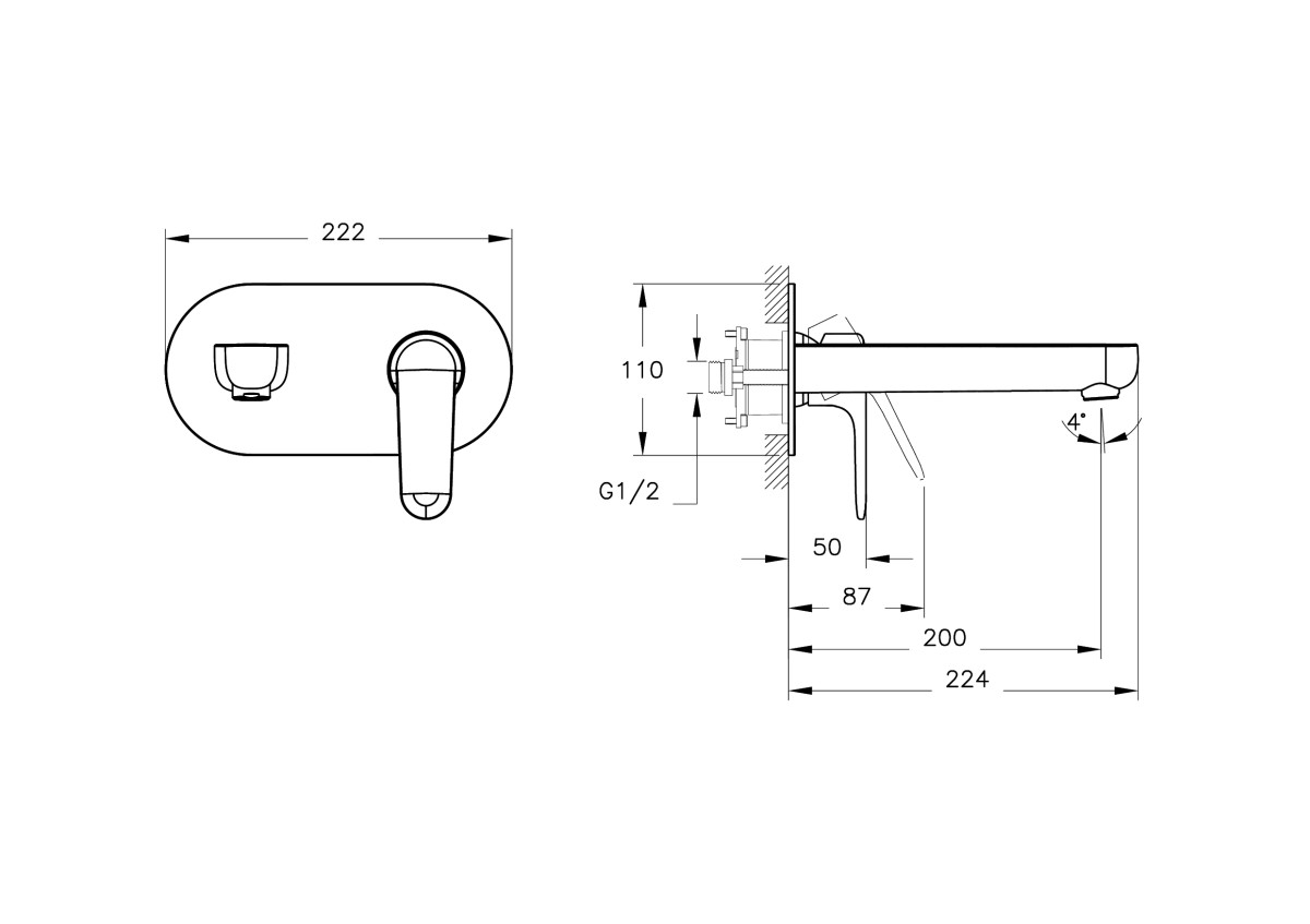 картинка Встраиваемый смеситель для раковины VitrA Root Round A4272134EXP брашированный никель латунь от магазина Сантехстрой