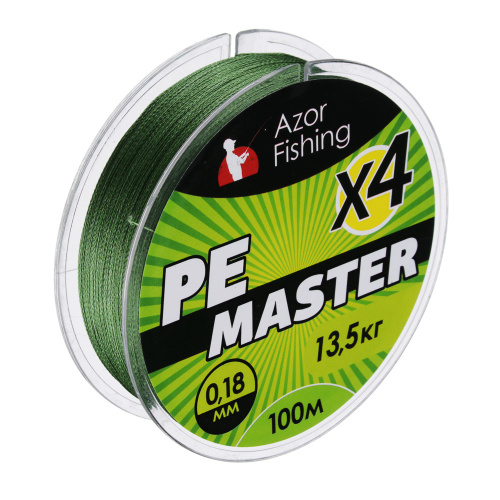 картинка AZOR FISHING Леска плетеная, PE Мастер, 100м, 0,18мм, 13,5кг, зеленая от магазина Сантехстрой