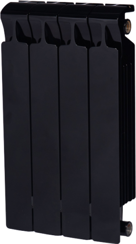 картинка Радиатор биметаллический Rifar Monolit 500 4 секции, нижнее левое подключение, антрацит от магазина Сантехстрой