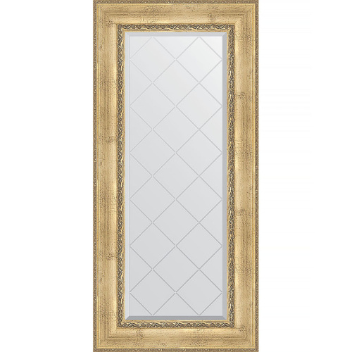 картинка Зеркало Evoform Exclusive-G 132х62 BY 4084 с гравировкой в багетной раме - Состаренное серебро с орнаментом 120 мм от магазина Сантехстрой