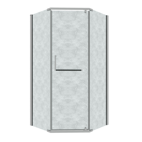 картинка Душ.ограждение 302.K33.03.9090.10.02 Pragma (90*90*195) трапеция,распашная,хром,стекло шиншилла,1ме от магазина Сантехстрой