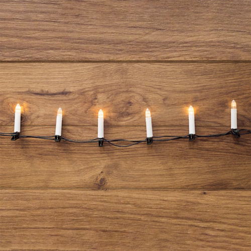 картинка Гирлянда Свечи 4м,  темно-зеленый ПВХ,  20 LED ТЕПЛЫЙ БЕЛЫЙ от магазина Сантехстрой